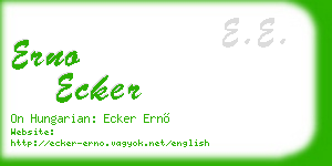 erno ecker business card