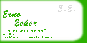 erno ecker business card